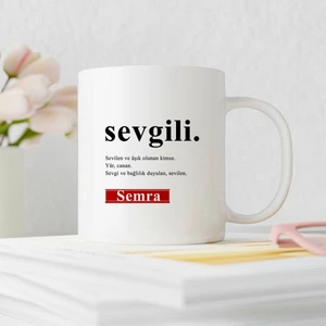 Sevgili  Tasarımlı Kişiye Özel Kupa Bardak