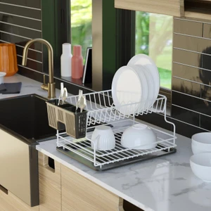 Iki Katlı Tabaklık Bulaşıklık Beyaz KB005