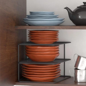 KB091 Dolap Içi Düzenleyici Mutfak Rafı Metal Mat Siyah