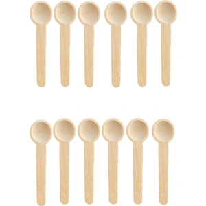 12 Adet Mini Baharat Reçel Şeker Kaşığı Ahşap