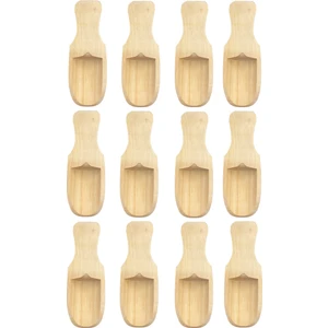 12 Adet Ahşap Mini Baharat Kaşığı Küreği