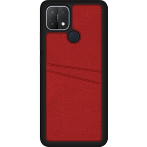 Fitcase Oppo A15 / A15S Kılıf Proda Deri Çift Kartlık Cepli Kapak Kırmızı