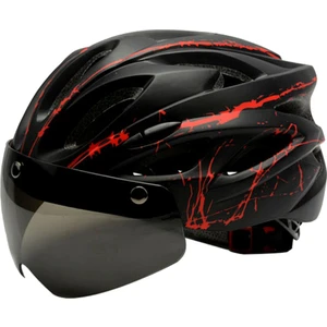 Strade Store Yetişkin Bisiklet Kask Kadın Erkek Manyetik Gözlük Siyah Kırmızı ile Bisiklet Kask (Yurt Dışından)