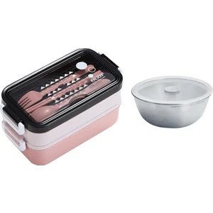 Strade Store Bento Box Öğle Yemeği Kutuları Çorba Kasesi ile Mutfak Eşyaları ile Gıda Depolama Pembe Çorba Kasesi (Yurt Dışından)