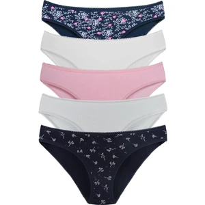 Kadın Basic Külot Karışık Renkler 5 Li Paket - KTS1102