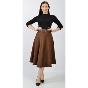 Bayan 75 cm Boyunda Kışlık Kloş Etek Soral 780 Kahve