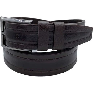Koyu Kahve Deri 3.5 cm Klasik Kemer (Tek Katmanlı Deri) - 309-61