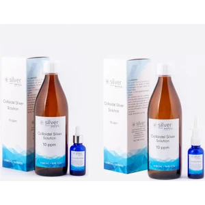 Silver Biotics 10 Ppm 500 ml x 2 + Cam Damlalık ve Cam Nazal Sprey Hydrasense Kolloidal Gümüş Suyu