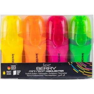 Berry Mini Fosforlu Kalem Neon 4lü Set