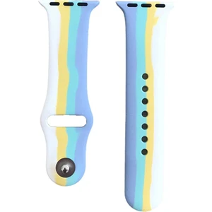 Bilişim Aksesuar Apple Watch Uyumlu Seri 7 6 5 4 3 2 1 Se Kayış Pastel Renkli Spor Silikon Kordon 38 40 mm