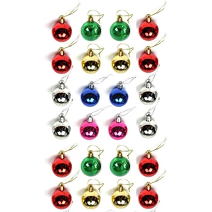 Yılbaşı Çam Ağacı Süsü Renkli 4 cm 24LÜ Cici Top