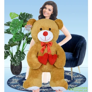 Özgüner Oyuncak 130 cm Çift Kalp Tutan Peluş Ayı