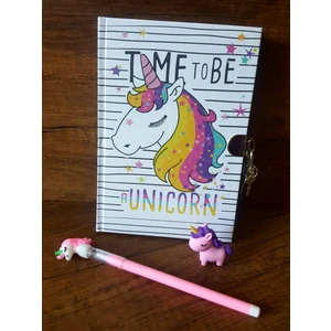 Çilek Home Avm Hediyelik Unicorn Kilitli Hatıra ve Günlük Defteri+ Yumurtlayan Kalem-Unicorn Silgi