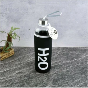 H2O Kılıflı Cam Matara 1 Litre Siyah H2O87100