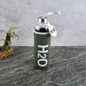 H2O Kılıflı Cam Matara 1 Litre Gri H2O87101