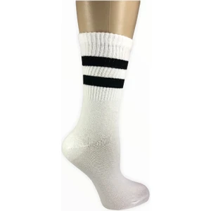 Design Socks Kadın Pamuklu Çizgi Desenli Soket Çorap