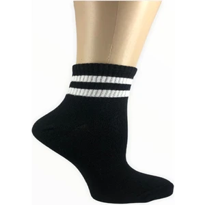 Design Socks Kadın Pamuklu Çizgi Desenli Yarım Konç Çorap