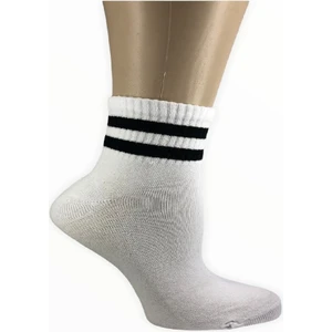 Design Socks Kadın Pamuklu Çizgi Desenli Yarım Konç Çorap