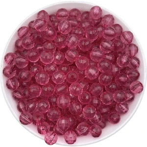 Hedef Bijuteri 10MM Fuşya / Koyu Pembe Renk Dünya Model Akrilik Boncuk,takı , Çanta Boncuğu (100GR,~180 Adet)