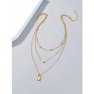 X-lady Accessories Kilit ve Kalp Charm Katmanlı Kolye