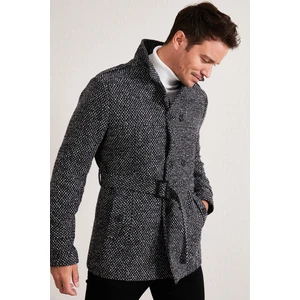 Slim Fit Cepli Pamuklu Kaşe Kaban Erkek Kaban 5841015