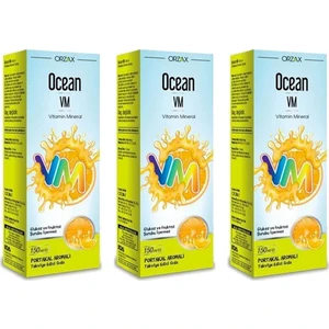 Ocean Vm Vitamin Mineral Portakal Aromalı Şurup 150 ml 3 Adet