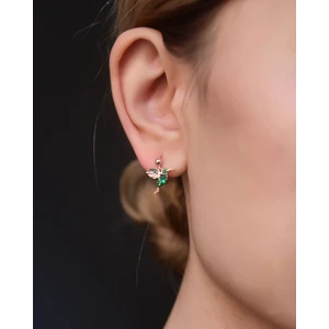 Papatya Silver 925 Ayar Gümüş Rose Kaplama Sevgi Kuşu Çivili Küpe Tekli