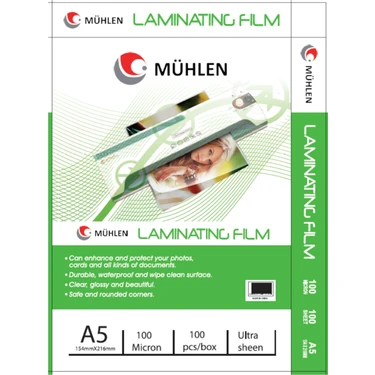 Mühlen Laminasyon Makinesi Filmi 100 Mc A5 1 Paket