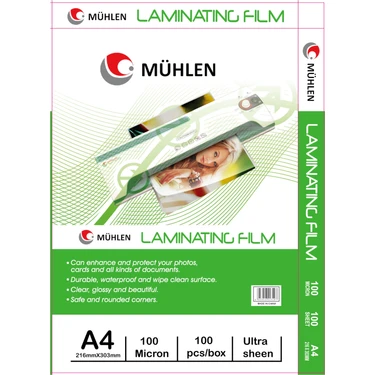 Mühlen Laminasyon Makinesi Filmi 100 Mc A4 1 Paket