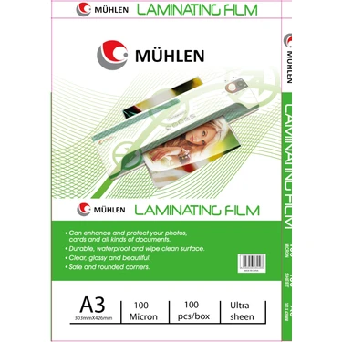 Mühlen Laminasyon Makinesi Filmi 100 Mc A3 1 Paket