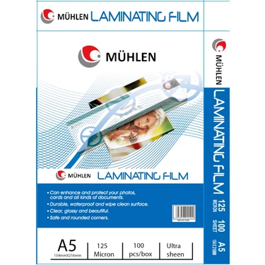 Mühlen Laminasyon Makinesi Filmi 125 Mc A5 1 Paket