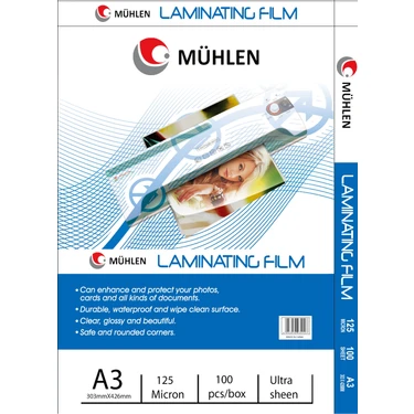 Mühlen Laminasyon Makinesi Filmi 125 Mc A3 1 Paket