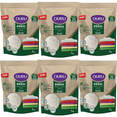 Duru Granül Matik Sabun Klasik Toz Deterjan 6 kg - 150 Yıkama, Standart Aroma, Renk Koruma ve
