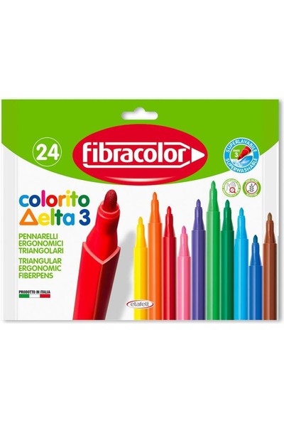 Fibracolor Colorito Delta 3 Keçeli Boya Kalemi 24 Renk