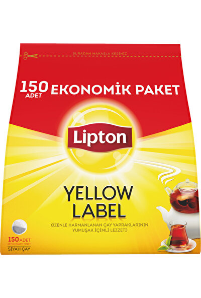 Lipton Yellow Label Demlik Süzen Poşet Siyah Çay Ekonomik Paket 150'li