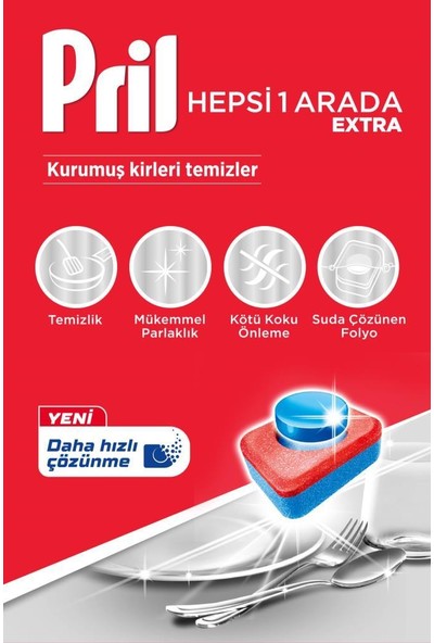 Pril Hepsi 1 Arada Bulaşık Makinesi Tableti - 80 Adet