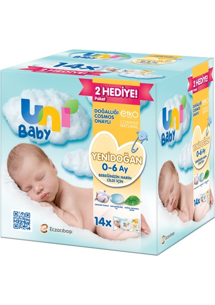 Uni Baby Yenidoğan Islak Mendil 14X40 Adet