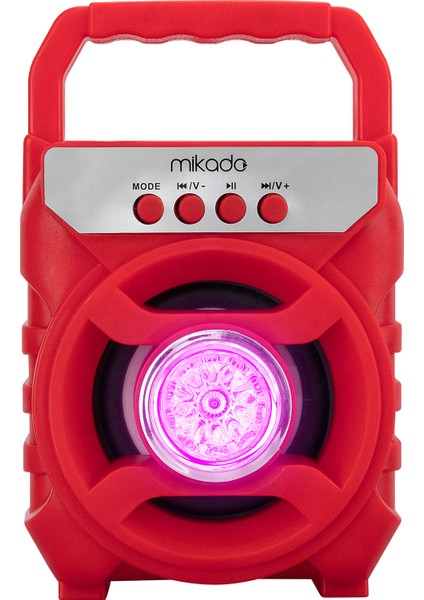 MD-BT65R 5W 800mAh 3.7V Bluetooth Taşınabilir Speaker Kırmızı