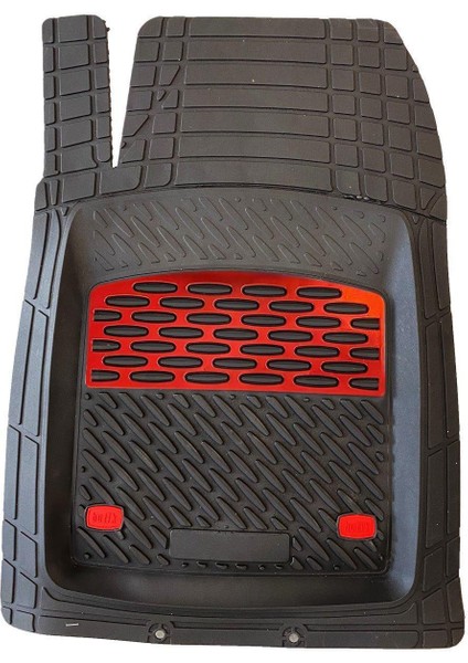 Safir Lada Vaz uyumlu Derin Havuzlu 3D Paspas Krom Kırmızı