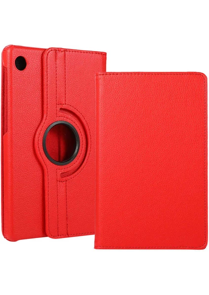 Case 4U Huawei Mate Pad T10 Kılıf Uyku Modlu 360 Derece Dönebilen Standlı Tablet Kılıfı Kırmızı