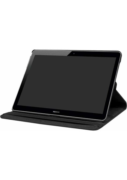 Huawei T3 10 İnç Kılıf Uyku Modlu 360 Derece Dönebilen Standlı Tablet Kılıfı Mor