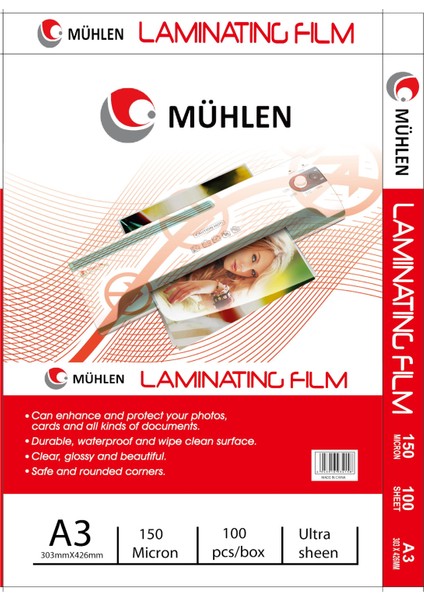 Laminasyon Makinesi Filmi 150 Mc A3 1 Paket 100'lü