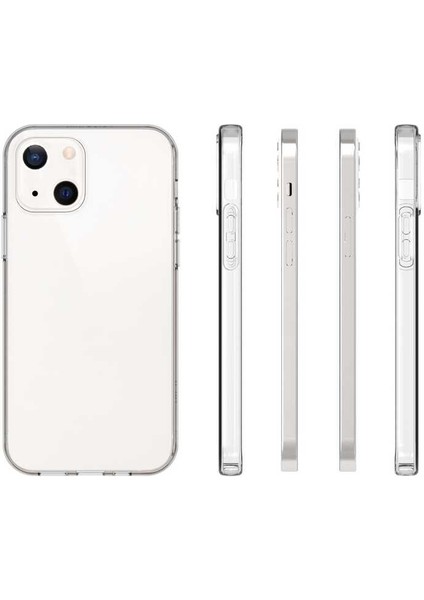 Apple Iphone 13 Kılıf Lüx Şeffaf Süper Silikon Kılıf + Cam Ekran Koruyucu Şeffaf modelleri