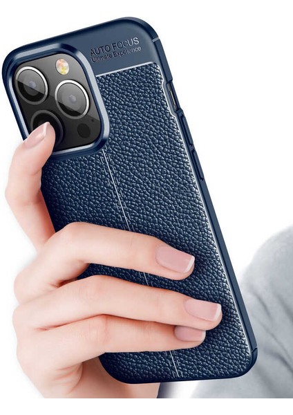 Apple iPhone 13 Mini Kılıf Rugan Armor Deri Görünümlü Yüksek Kalite Silikon Niss Siyah
