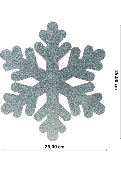Yılbaşı Kar Tanesi Dekor Strafor Süs, 25 cm - Gümüş