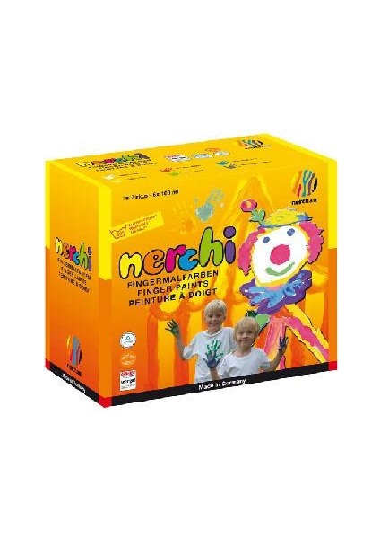 Nerchi Finger Paint Parmak Boyası 6 Renk x 100 ml