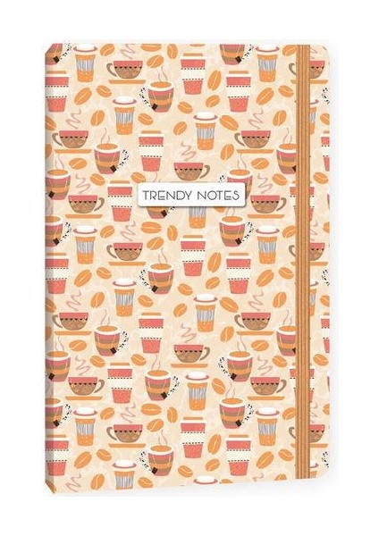 Trendy Notes 13X21 Sert Kapak Defter 80 Yaprak Çizgili Coffee Time Turuncu
