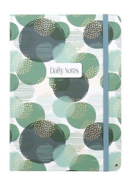 Dialy Notes A5 Yaldızlı Sert Kapak Defter 80 Yaprak Çizgili Bubbles Yeşil