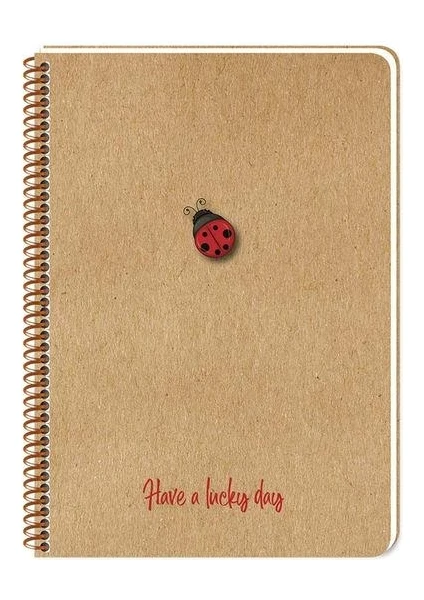 Keskin Color Lucky Kraft Kapak Spiralli Defter A5 80 Yaprak Noktalı