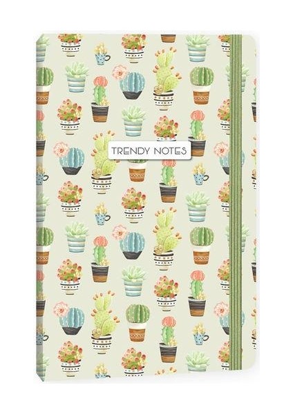 Trendy Notes 13X21 Sert Kapak Defter 80 Yaprak Çizgili Cactus Love Yeşil